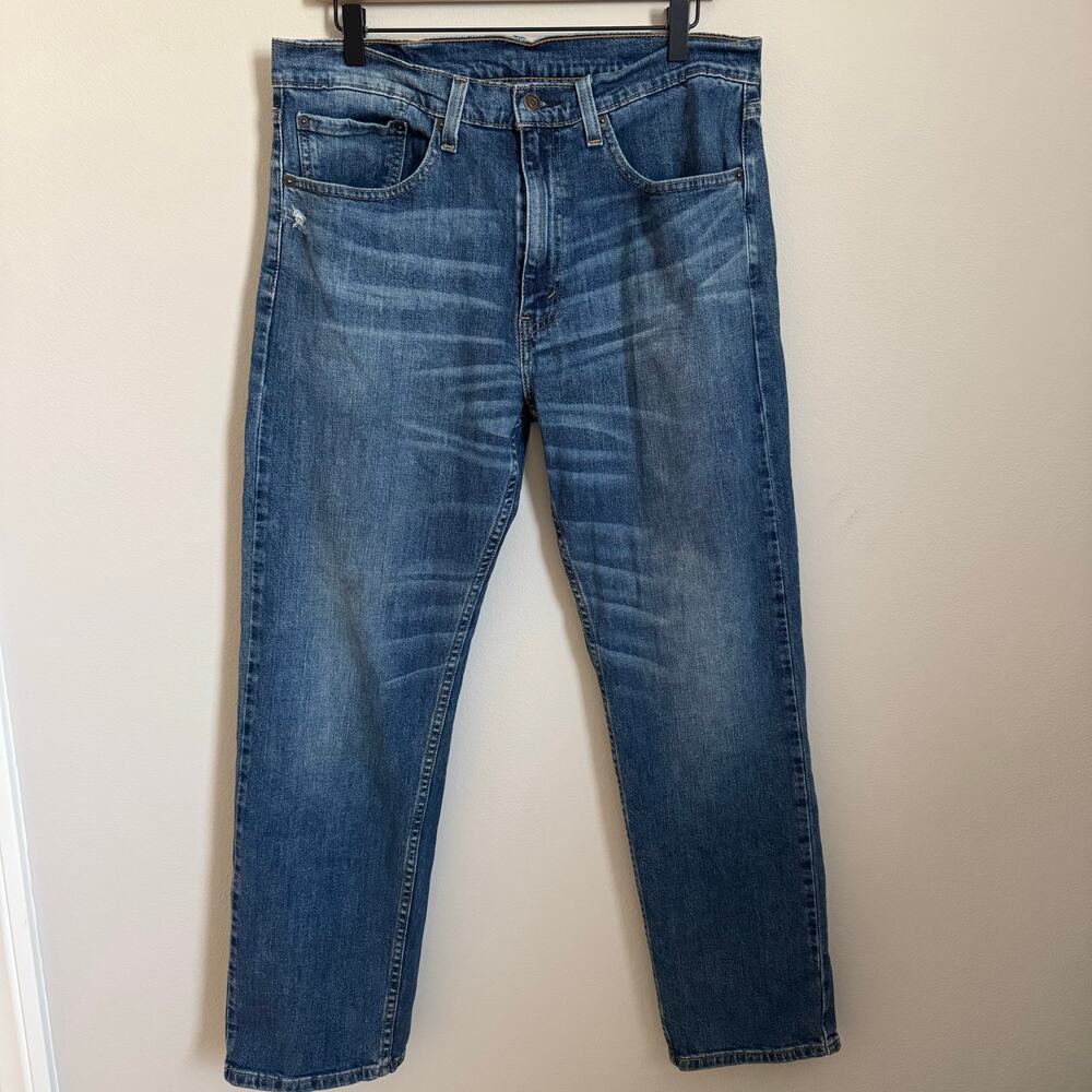 Levi's 505 Men's Medium Wash Blue Jean 34 x 30 Cotton Denim Pants Straight Leg